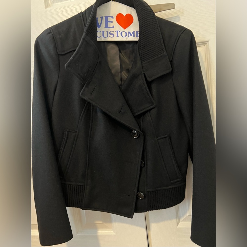 Authentic Kenneth Cole Peacoat. Wool Blend. Size-Med. Black.